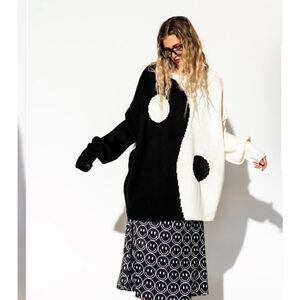 Dressed in LALA Black and White Yin Yang Sweater